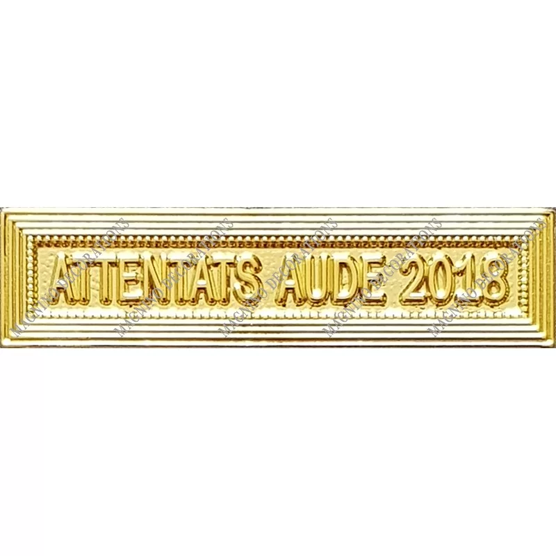 Agrafe ATTENTATS AUDE 2018 classe Or ordonnance - 210490 - Achetez votre Agrafe ATTENTATS AUDE 2018 classe Or ordonnance - Magni