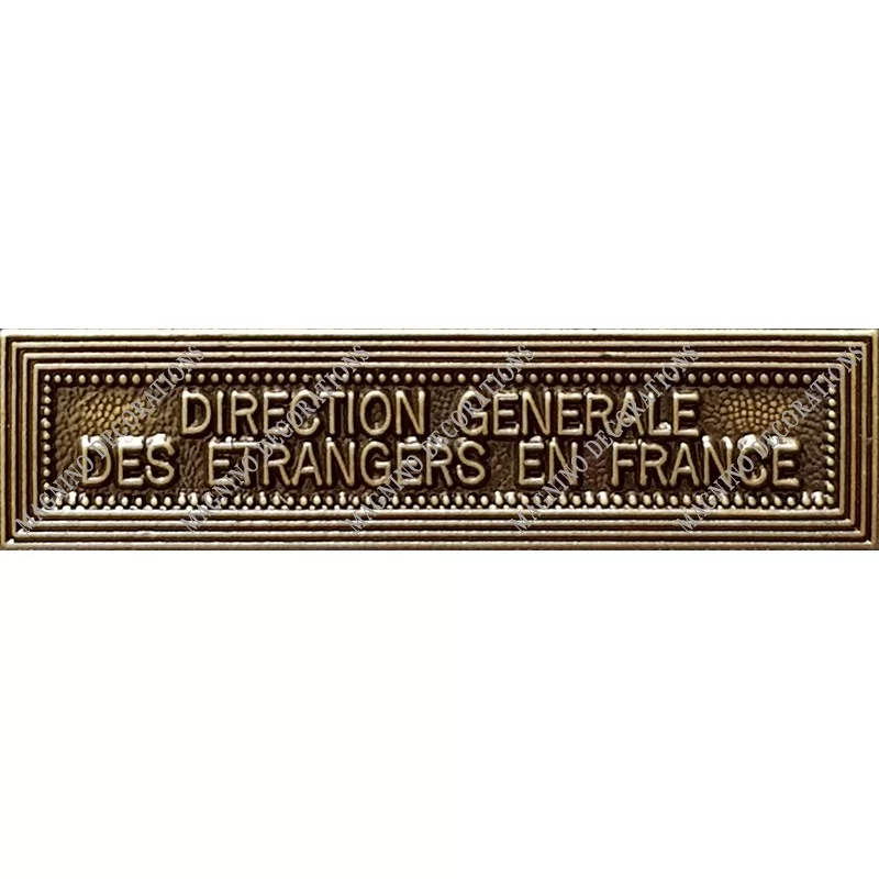 Agrafe DIRECTION GENERALE DES ETRANGERS EN FRANCE classe Bronze ordonnance - 210460 - Achetez votre Agrafe DIRECTION GENERALE DE