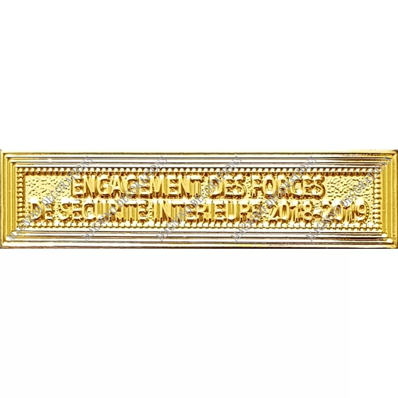 Agrafe ENGAGEMENT DES FORCES DE SECURITE INTERIEURES 2018-2019 (EFSI 2018-2019) classe Or ordonnance - 210508 - Achetez votre Ag