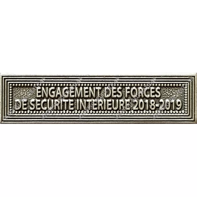 Agrafe ENGAGEMENT DES FORCES DE SECURITE INTERIEURES 2018-2019 (EFSI 2018-2019) classe Argent ordonnance - 210507 - Achetez votr