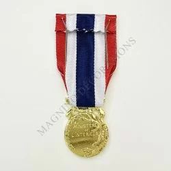 MEDAILLE D'HONNEUR DE LA POLICE NATIONALE ECHELON OR ORDONNANCE REVERS