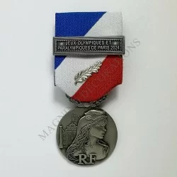 MEDAILLE DE LA SECURITE INTERIEURE AGRAFE JEUX OLYMPIQUES ET PARALYMPIQUES DE PARIS 2024 CLASSE ARGENT