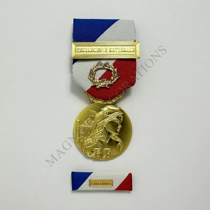PACK MEDAILLE DE LA SECURITE INTERIEURE GENDARMERIE NATIONALE CLASSE OR