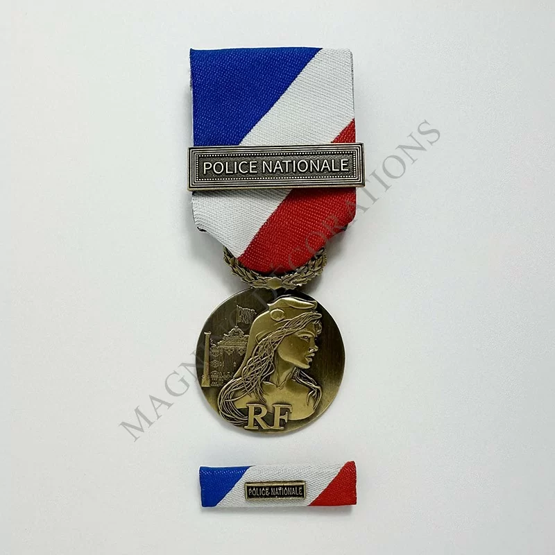 PACK MEDAILLE DE LA SECURITE INTERIEURE POLICE NATIONALE CLASSE BRONZE