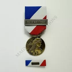 PACK MEDAILLE DE LA SECURITE INTERIEURE POLICE MUNICIPALE CLASSE BRONZE