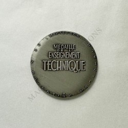 MEDAILLE DE L'ENSEIGNEMENT TECHNIQUE CLASSE ARGENT REVERS